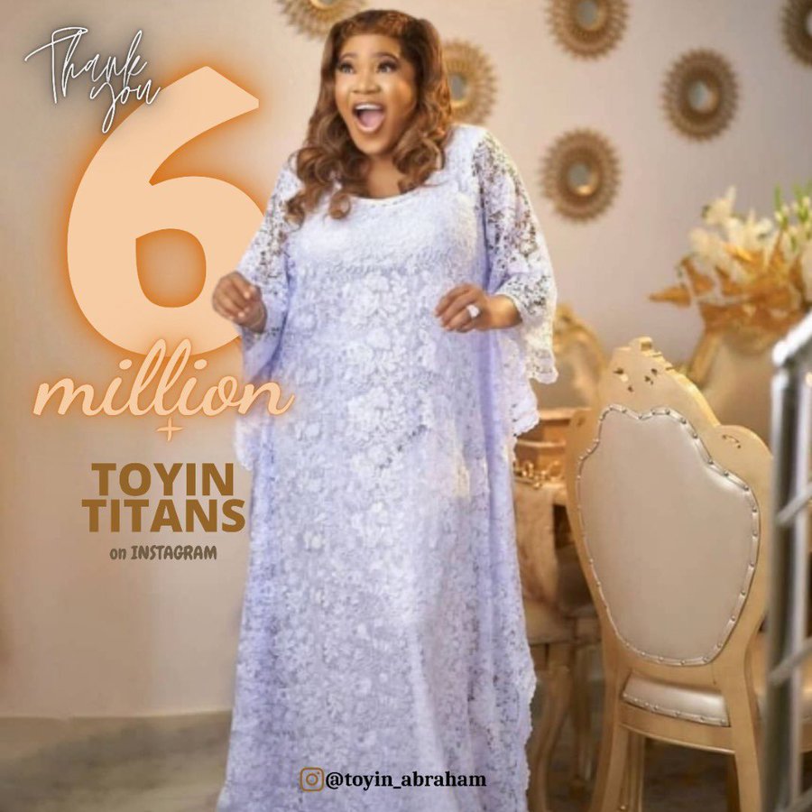 Toyin Abraham Gets Six Million Instagram