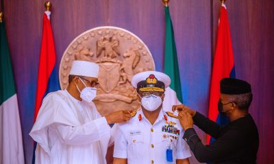Photos: Buhari, Osinbajo Decorate Newly Appointed Service Chiefs