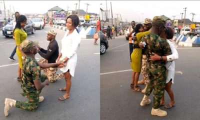 Nigerian Soldiers Proposed To Lovers On A Highway