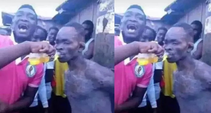 Youths Revive Thief With Energy Drink For Another Round Of Beating