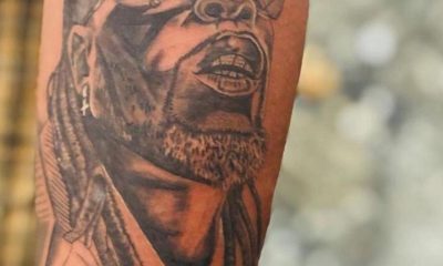 “Grammy Boy” – Fan Draws Tattoo Of Burna Boy In Honor Of Grammy Win