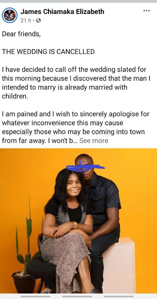 Nigerian Lady Cancels Wedding