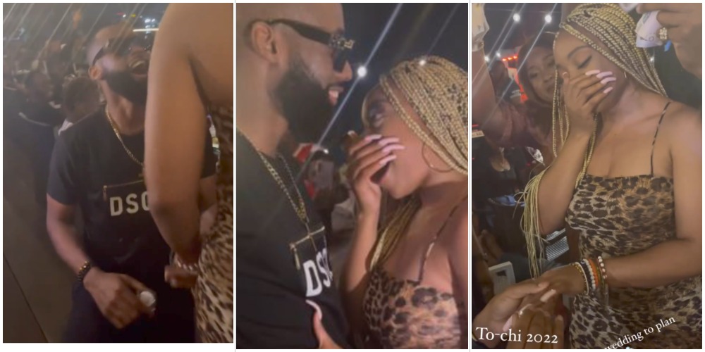 'Alpha Male Don Kneel Down', BBNaija's Tochi Proposes To Girlfriend