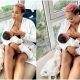 Uche Ogbodo breastfeeding