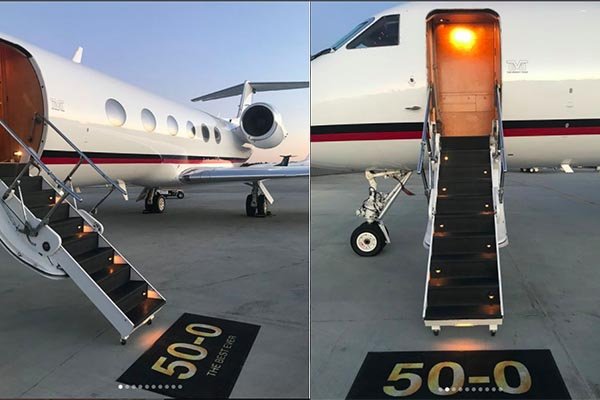 How Mayweather arrived Nigeria with customised private jet