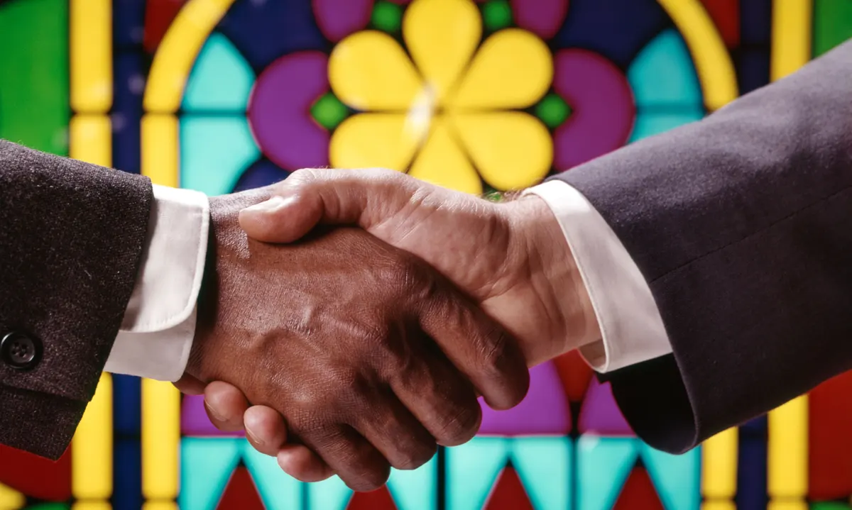 Catholic church handshake