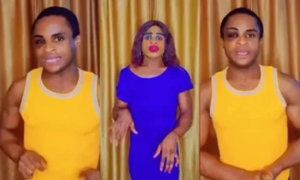 Abuja-based crossdresser, Area Mama receives severe beating for doing ‘hookup’ [Video]