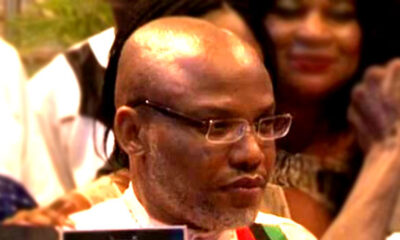 supporters of Nnamdi Kanu react as Justice Binta denies him bail