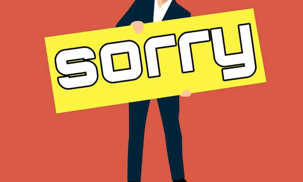 Sorry apologise