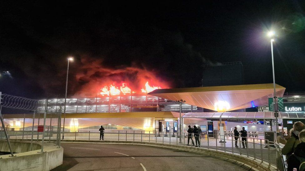 Luton Airport fire