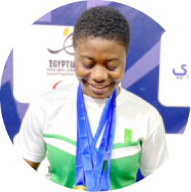 Eniola three gold medals