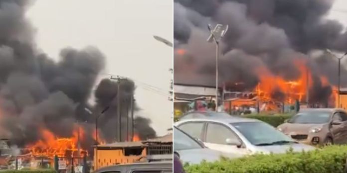 Fire in Lagos market