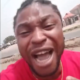 man crying over police