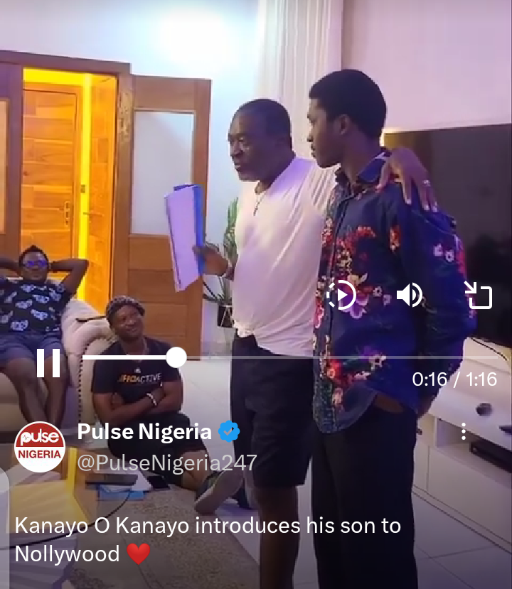 Kanayo O Kanayo introduces his son to Nollywood