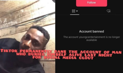 TikTok banned account of Young C over 24 Hours buried alive challenge