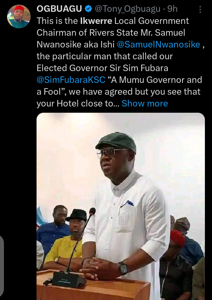 Ikwerre LGA Chairman dragged for calling Fubara a Mumu governor and fool