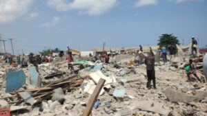 Woman does after losing N50m in Lagos market demolition