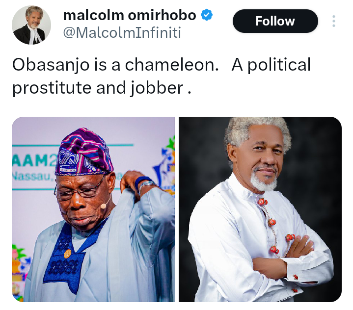 Omirhobo reacts to Obasanjo's visit to Oluremi Tinubu
