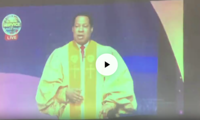 Pastor Chris reacts after fire engulfed his church
