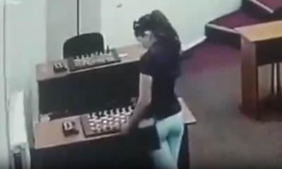 Chess champion caught on camera before