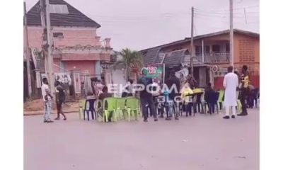 Protesters holding Church service