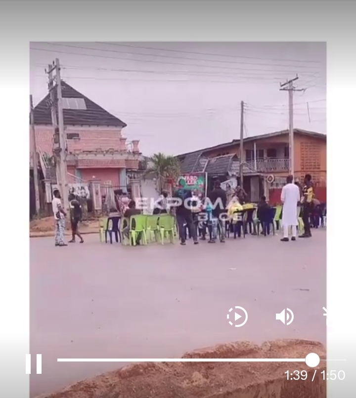 Protesters holding Church service