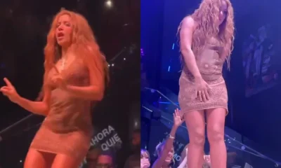 Shakira stage film under dress