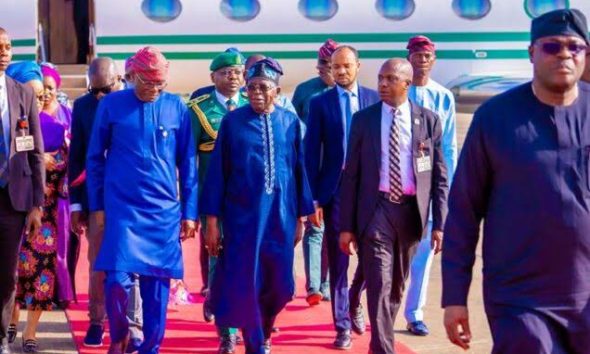 Tinubu Arrives Lagos