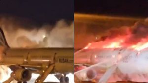 Fire Erupts On Busan Airplane