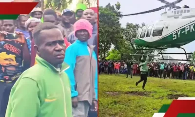 Man Hangs On Helicopter Kenya